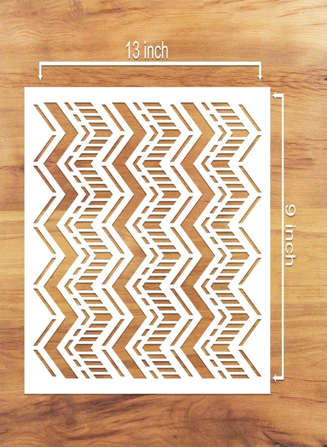 WallDesign Artistic Chevron Wall Paint Stencils for Hotels, Home Decor, Living Room for Modern Look (9 inch x 13 inch Design Size) - Image 2